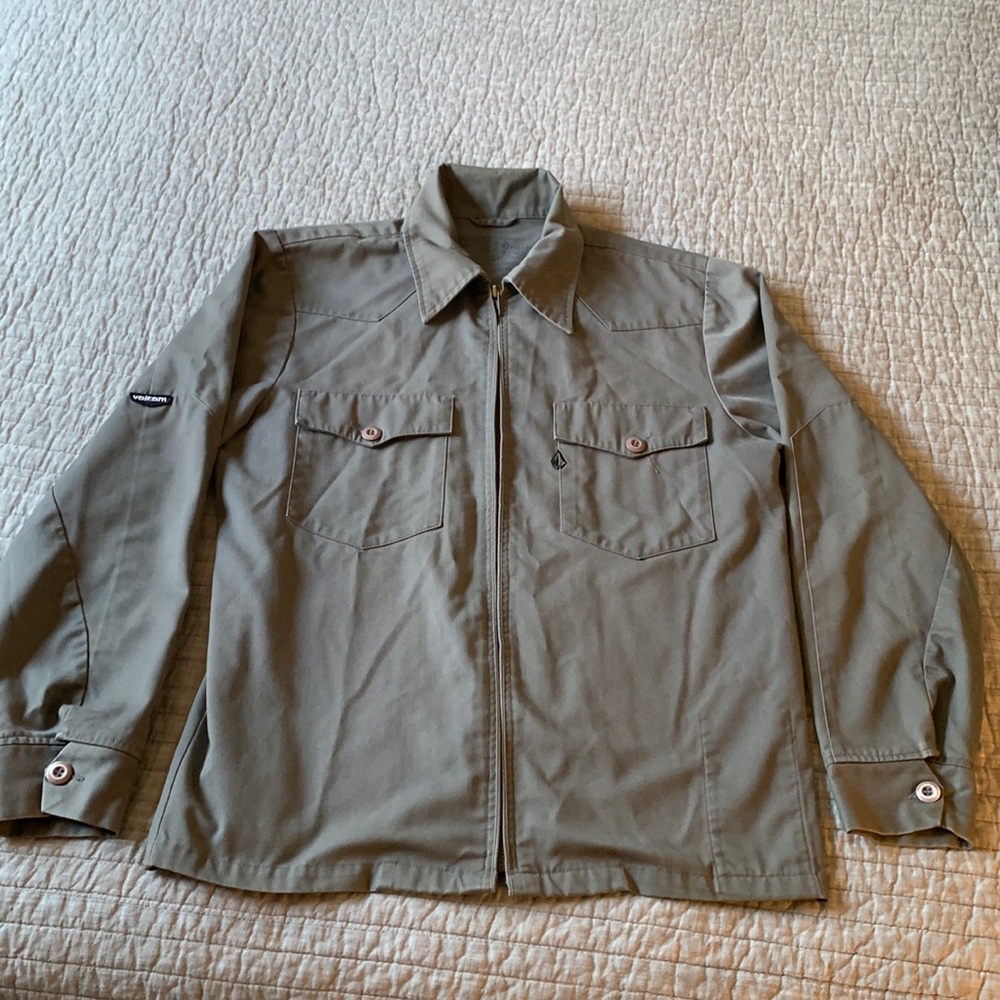 Volcom Workwear lightweight grey cotton full zip jacket